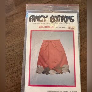 1987 Fancy Bottoms Sea Shells Skirt Applique Pattern Back-Wrap Judy Brake NEW